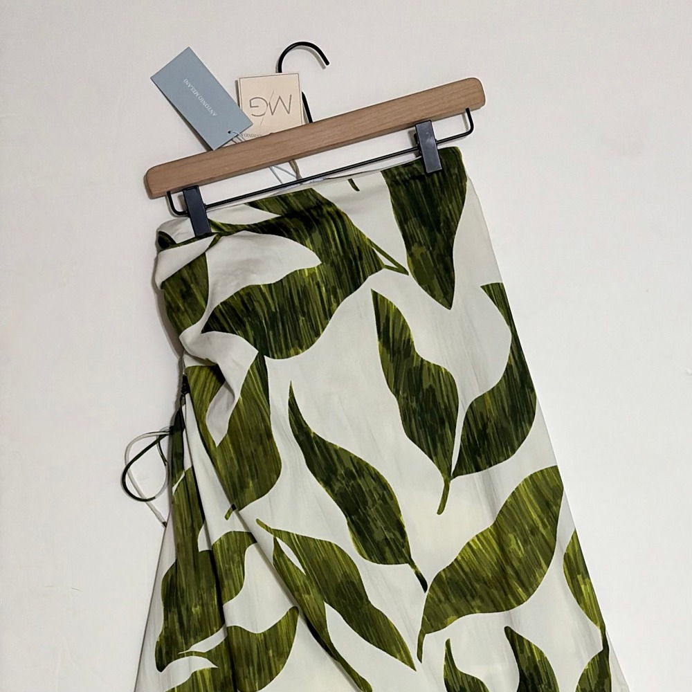 NWT!! ANTONIO MELANI x M.G. Style Lyons Printed Faux Wrap Asymmetric Skirt 2 - Picture 11 of 16